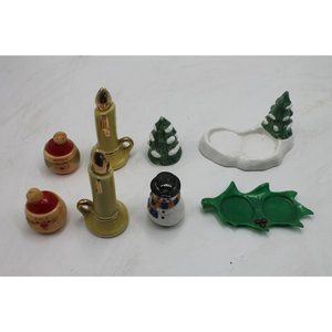 3 Sets Of Vtg Christmas Holiday Salt & Pepper Shakers-Santa Snowman Candles Tree